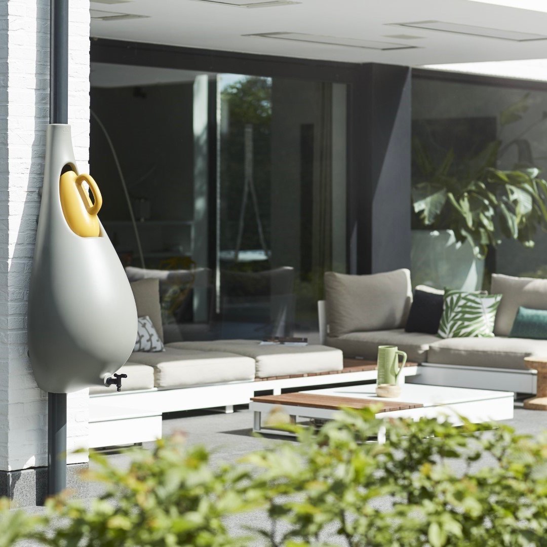 balcon écolo beau récupérateur eau pluie forme goutte design