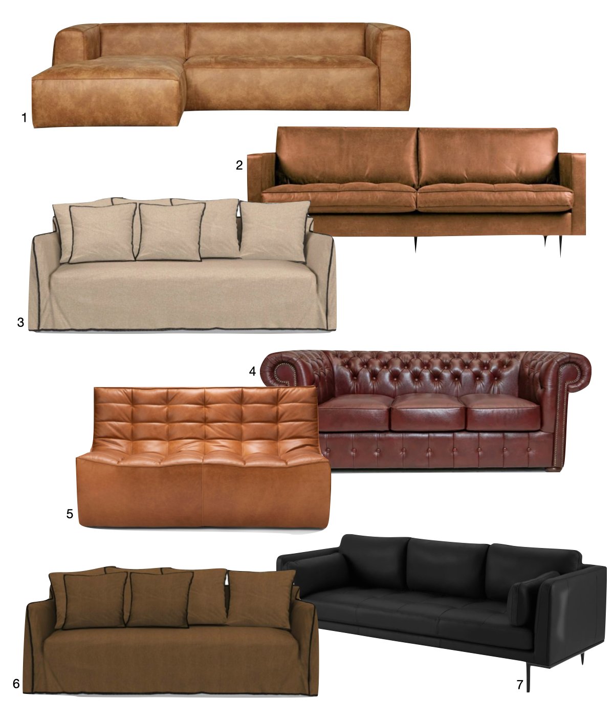 canapé marron noir cuir salon