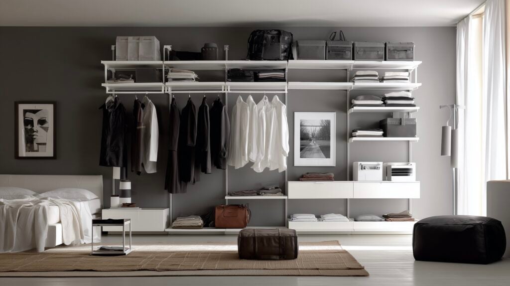 portant à vêtements modulable design - blog déco