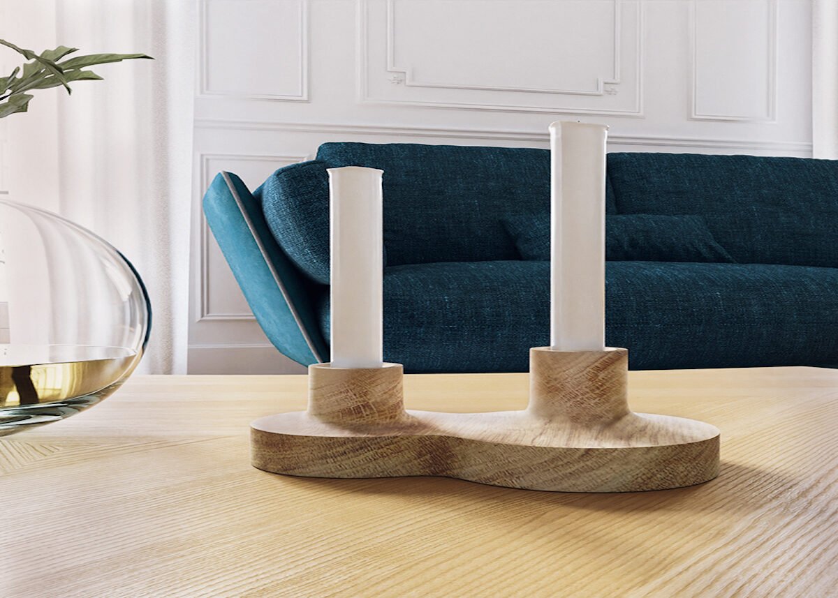 Bougeoirs en bois manufacture française Drugeot