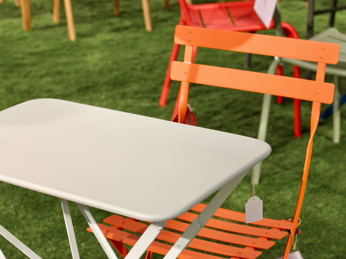 chaise balcon jardin orange métal pliante déco vitaminée