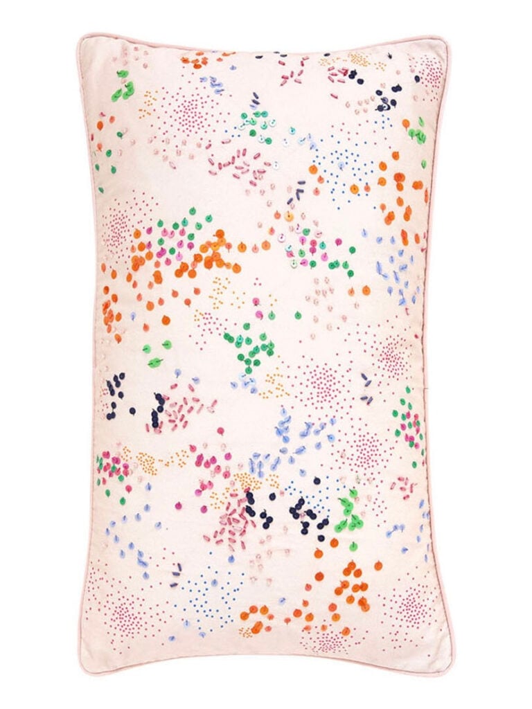 coussin sequins paillettes effet confettis Yves Delorme