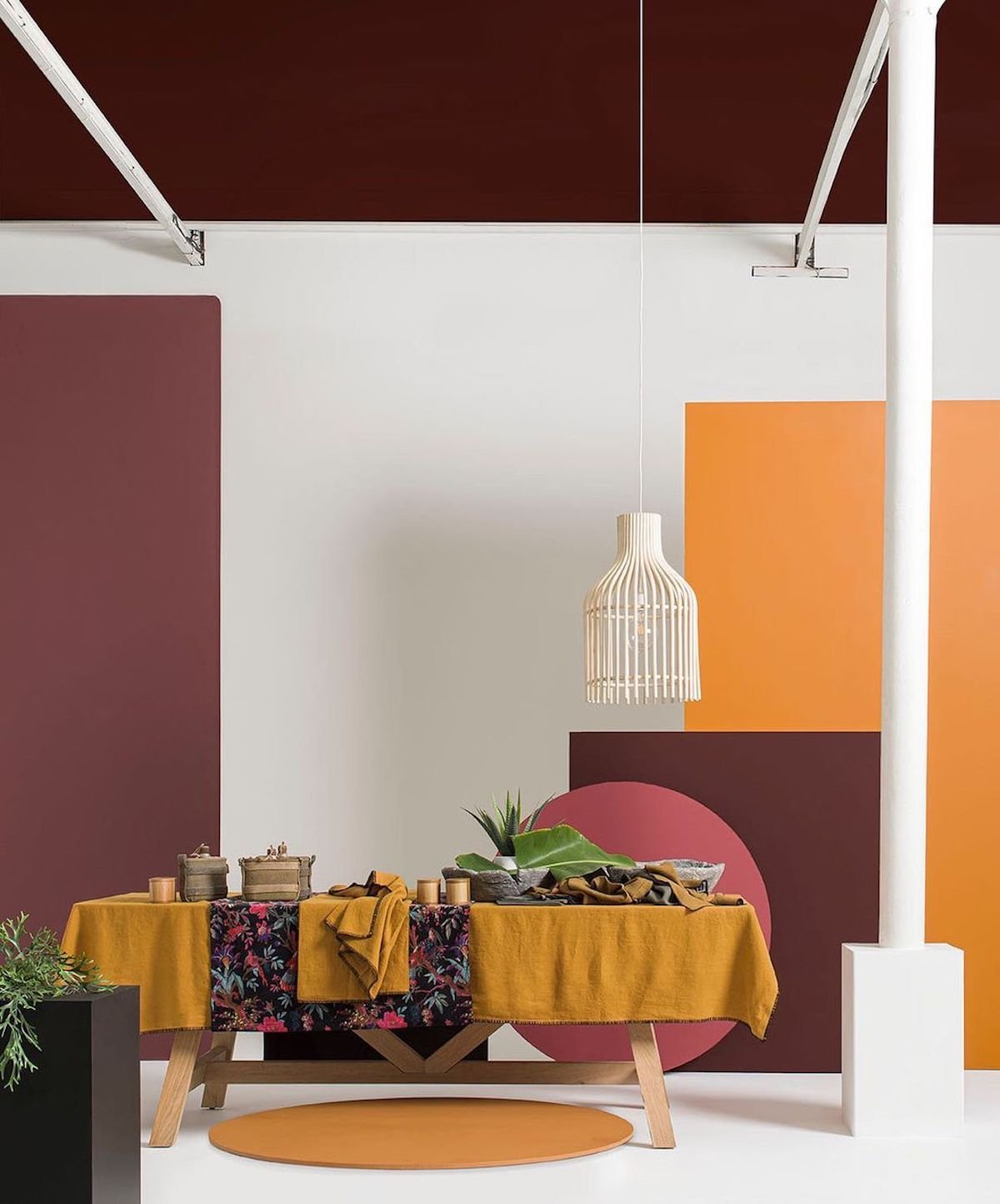 déco vitaminée table lin terracotta orange jaune mouarde - blog clem atc