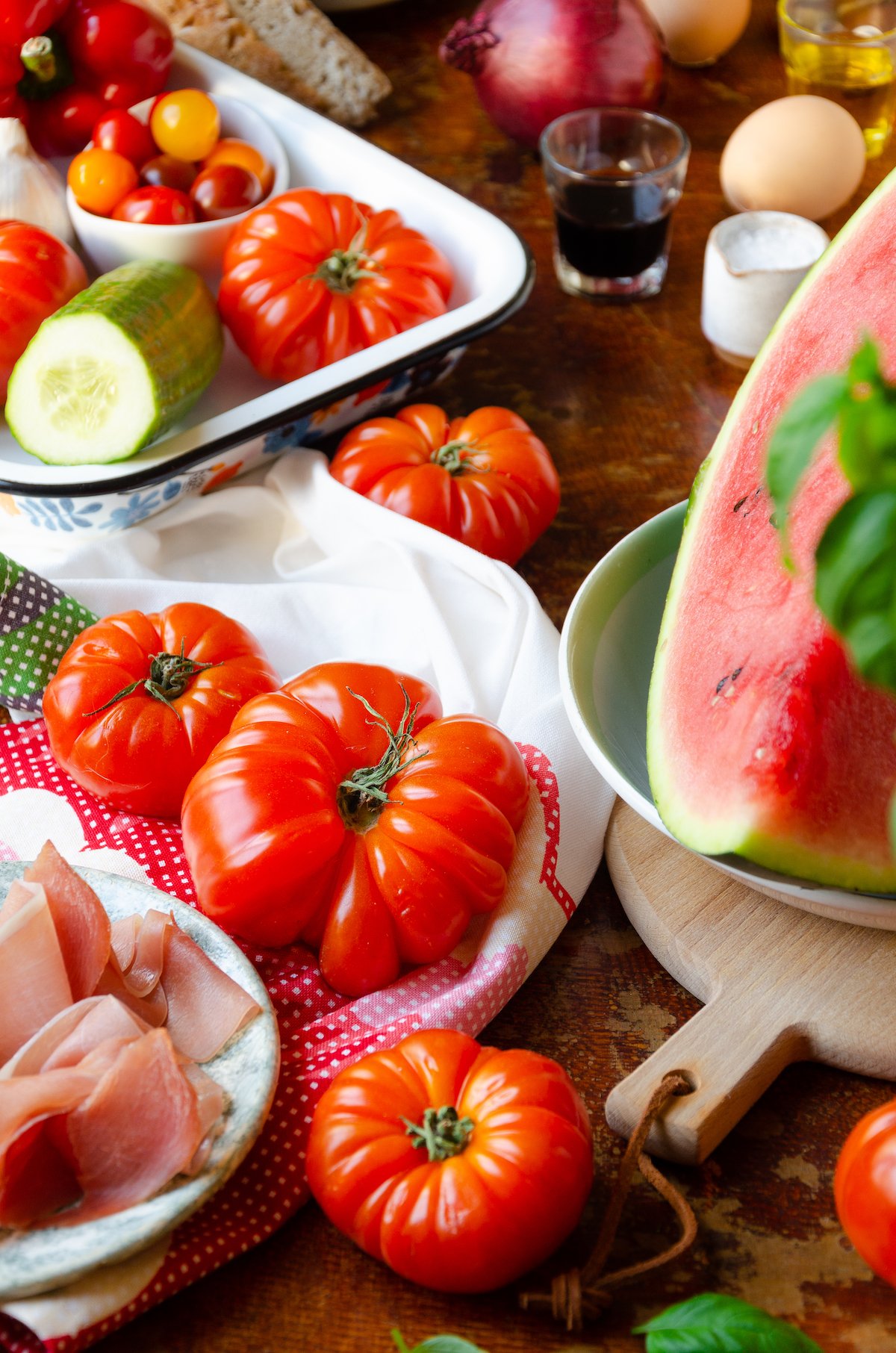 ingrédient ustensile cuisine été buffet froid soupe tomate concombre