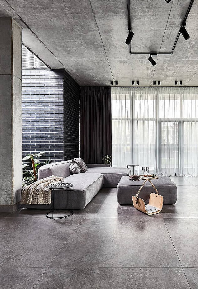 loft à Bucarest idée déco salon gris - clem around the corner