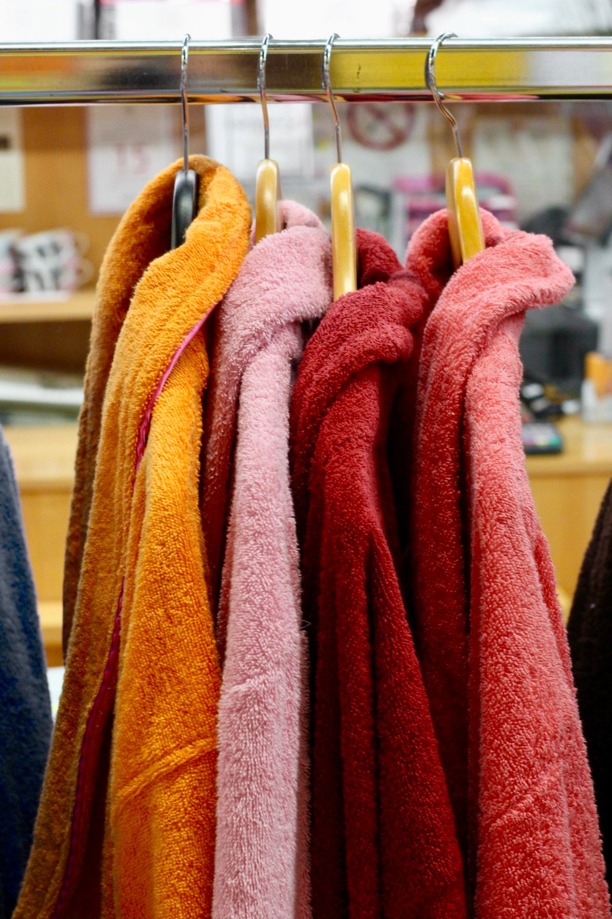 peignoir moelleux éponge camaïeu rose rouge terracotta