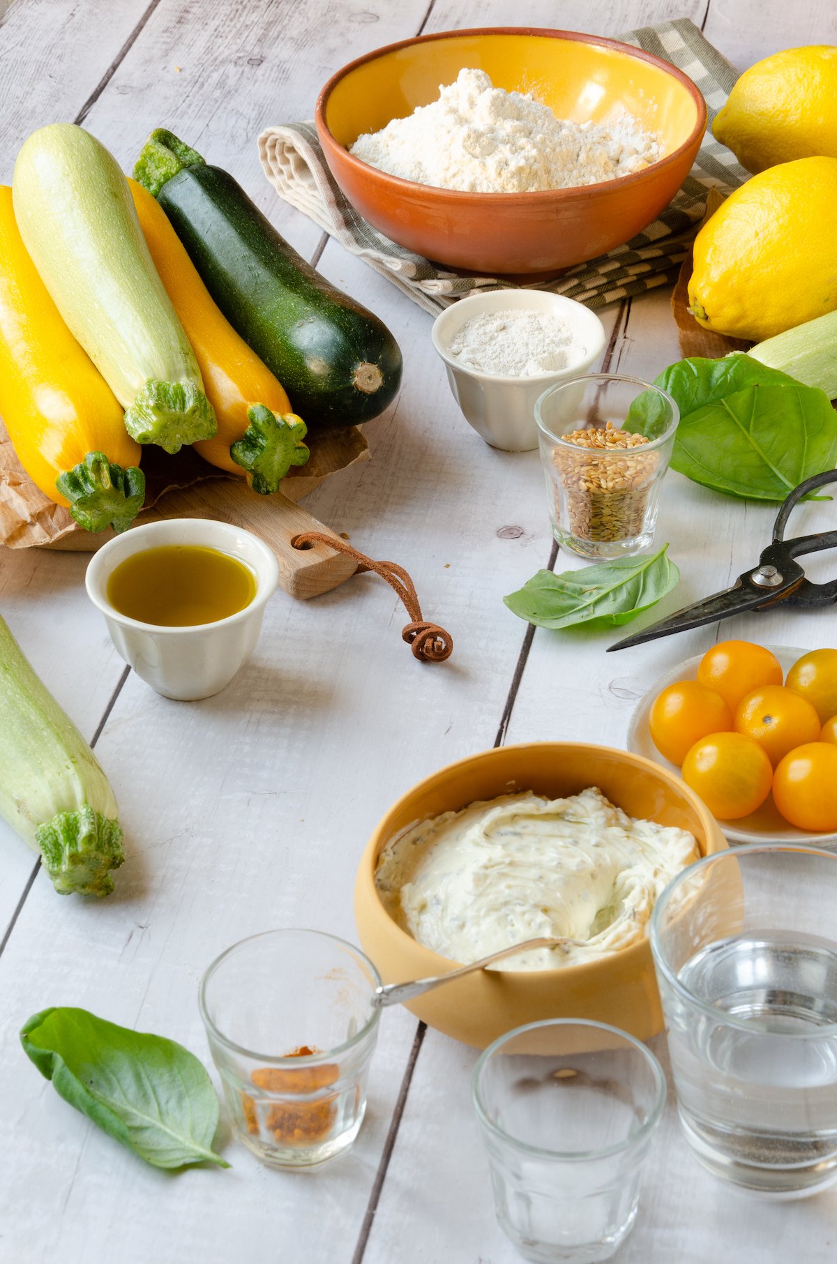 plat gourmand courgette blanche jaune verte