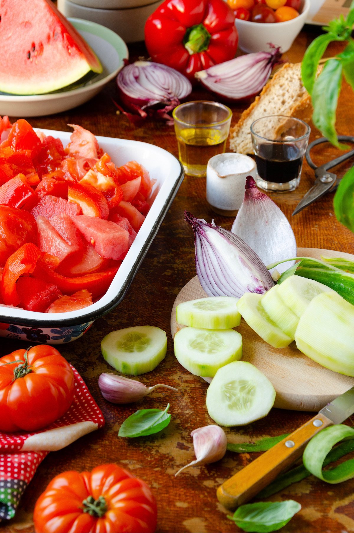 recette cuisine été apéritif froid rafraichissante tomate concombre pastèque