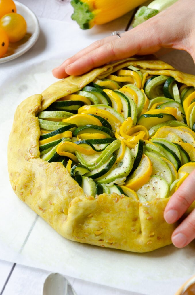 recette tarte rustique sarrasin graines de lin courgette fromage frais
