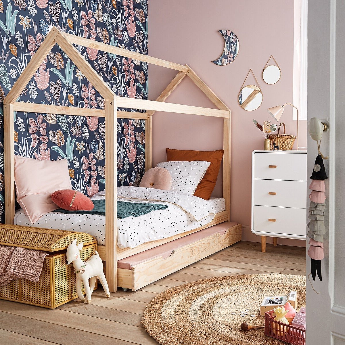 chambre enfant lit cabane gigogne bois massif