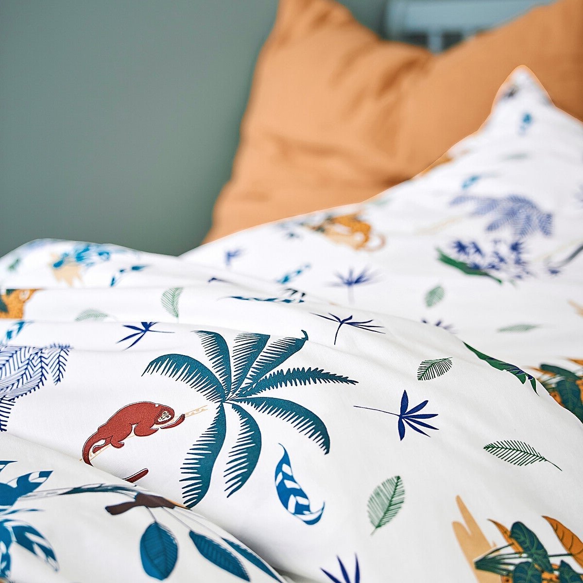 housse de couette enfant palmier singe décoration