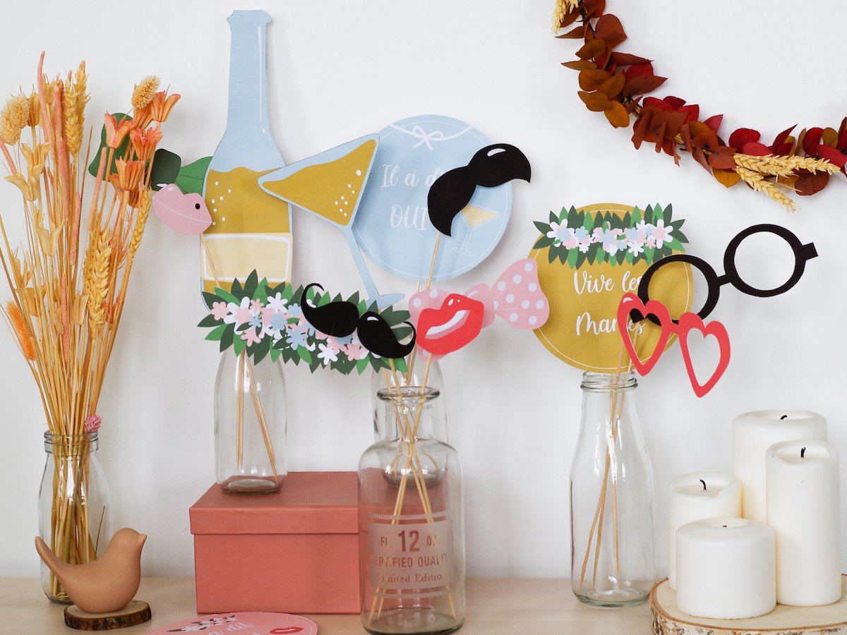 kit gratuit déguisement stand photo mariage à télécharger