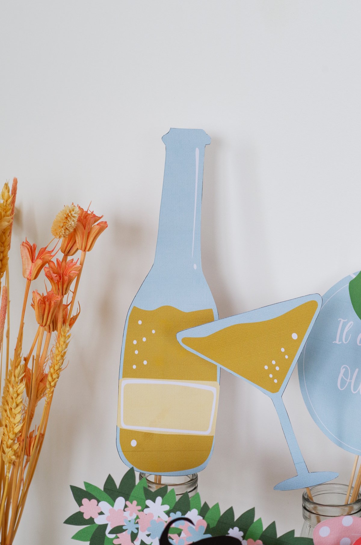 photobooth fête idée costume stand photo champagne accessoire