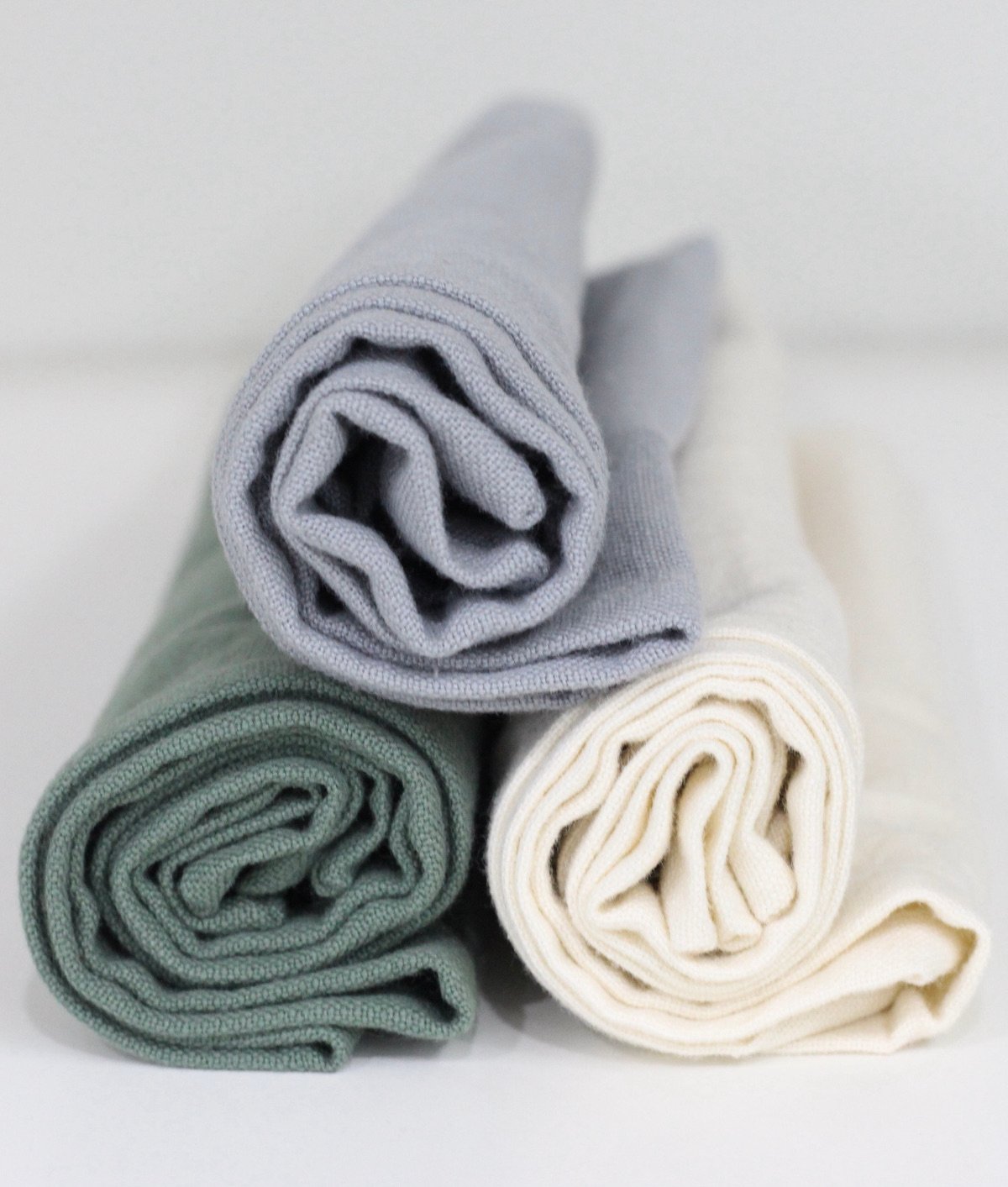 table estivale serviette en coton doux lin mélange vert eau céladon gris