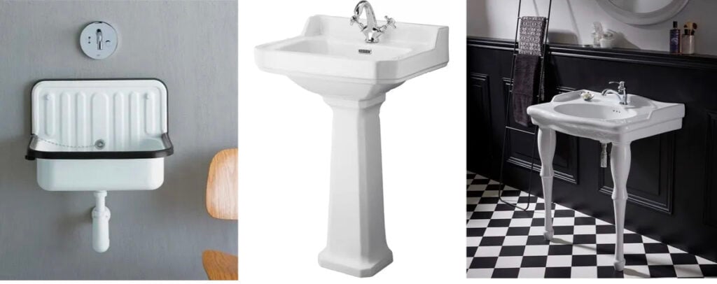 vasque sur pied style rétro vintage céramique