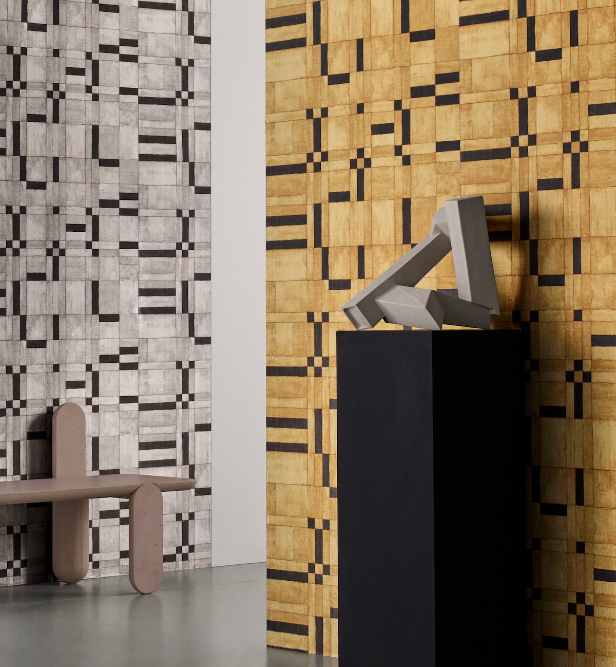 Astéré collaboration papier-peint doré François Mascarello