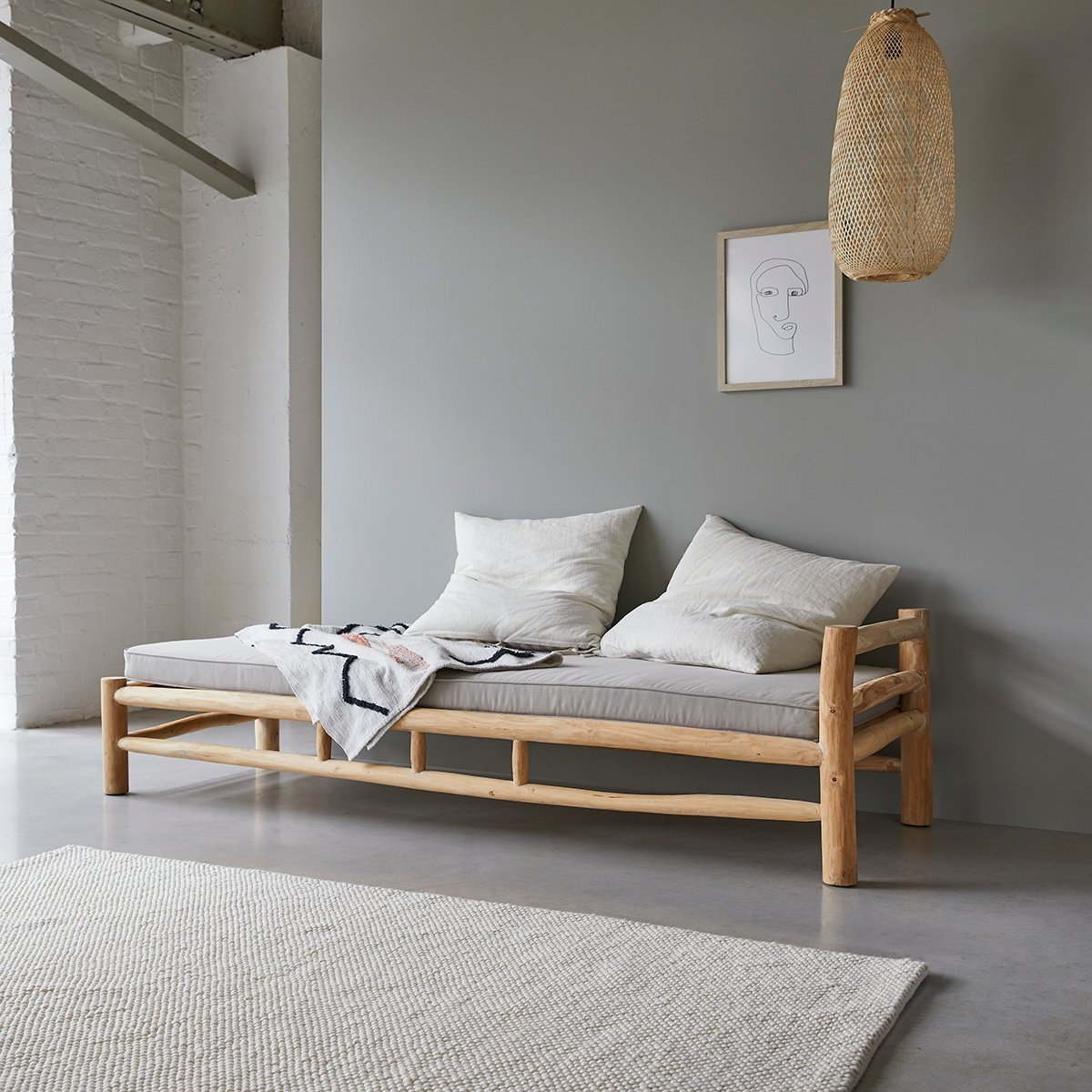 chambre amis bureau lit banquette design élégant bois gris