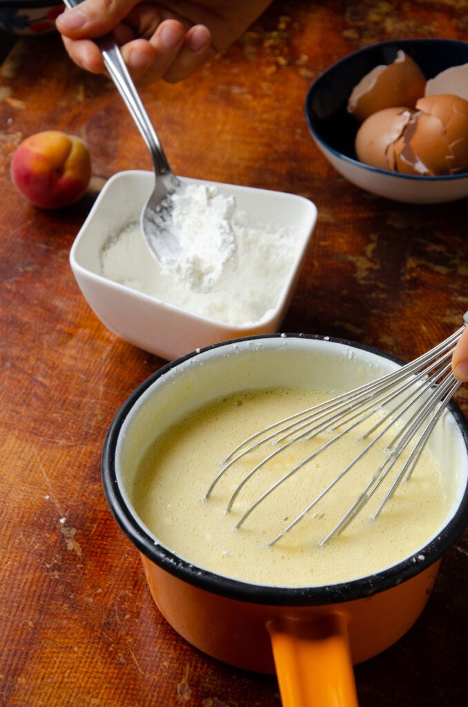 crème aux oeufs épaisse fécule tamisée