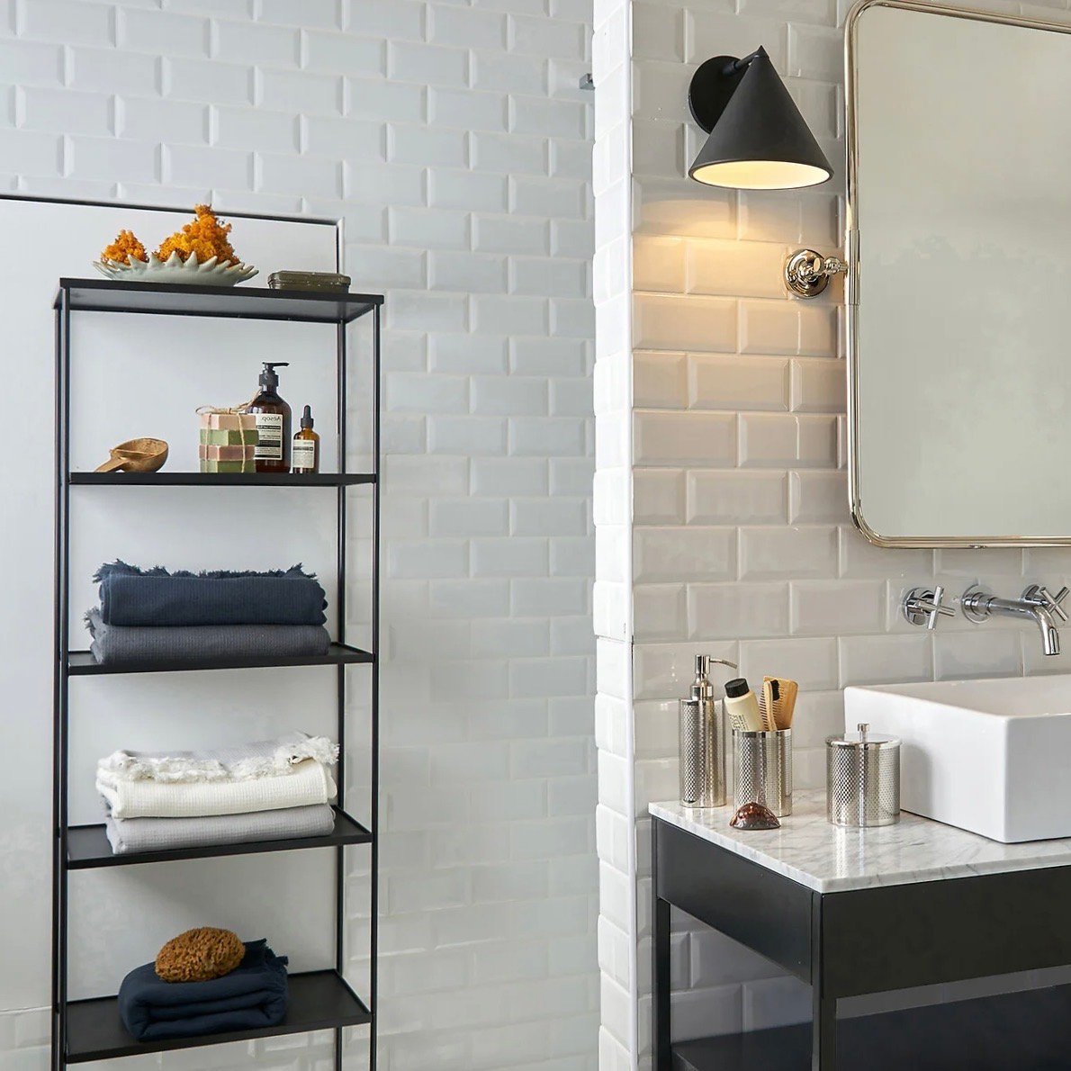 mini salle de bains 3m2 carrelage métro