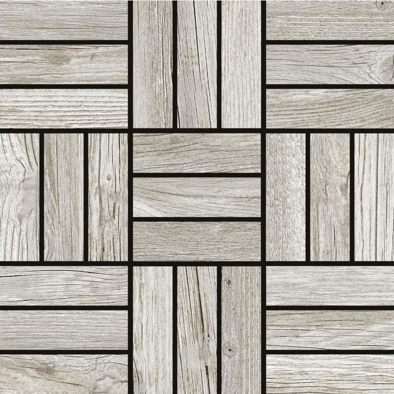 mosaïque carrelage effet bois exotique trompe oeil douche italienne originale