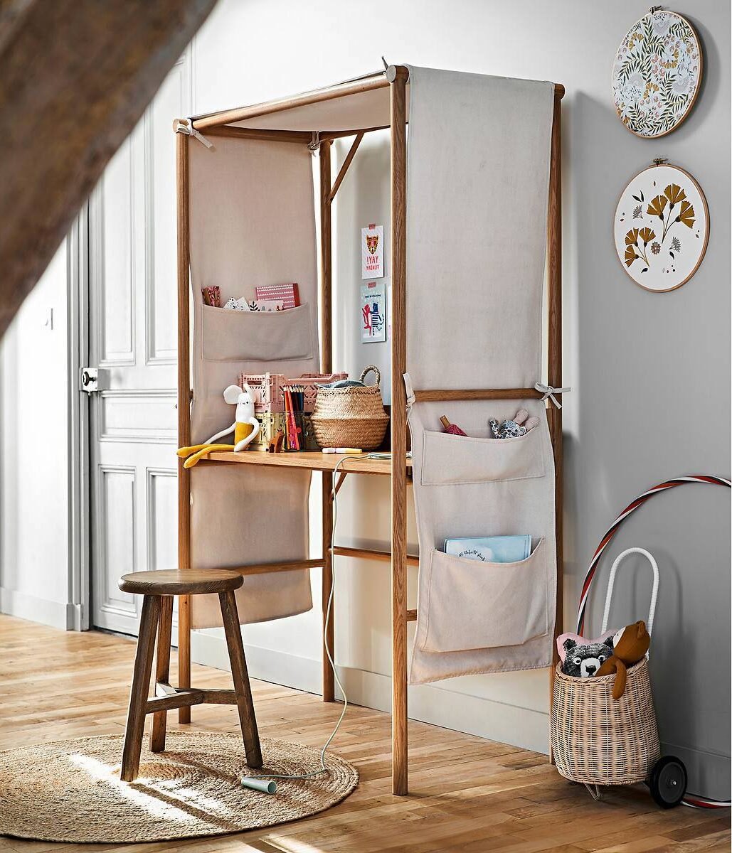 aménager espace de travail dans chambre enfant cabane