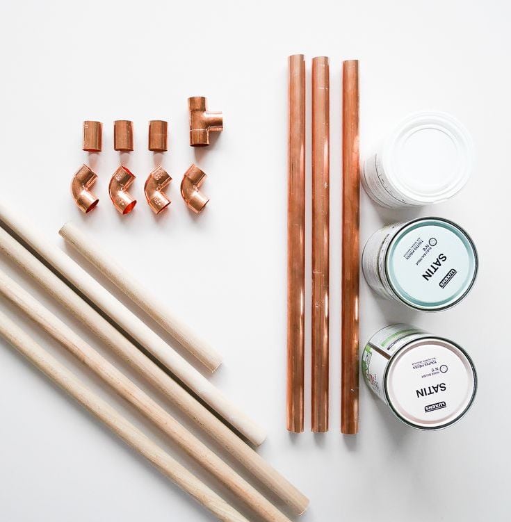 matériels fabrication portant bois cuivre moderne facile