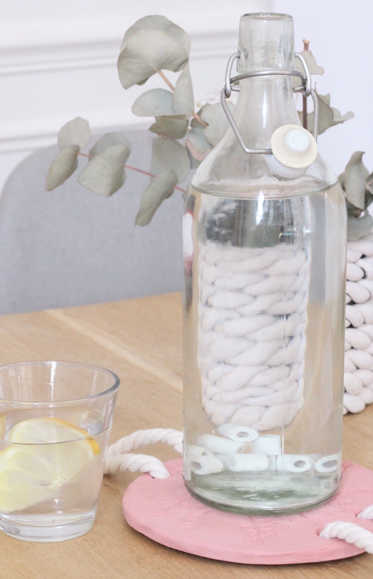 repose bouteille argile autodurcissante diy déco champêtre