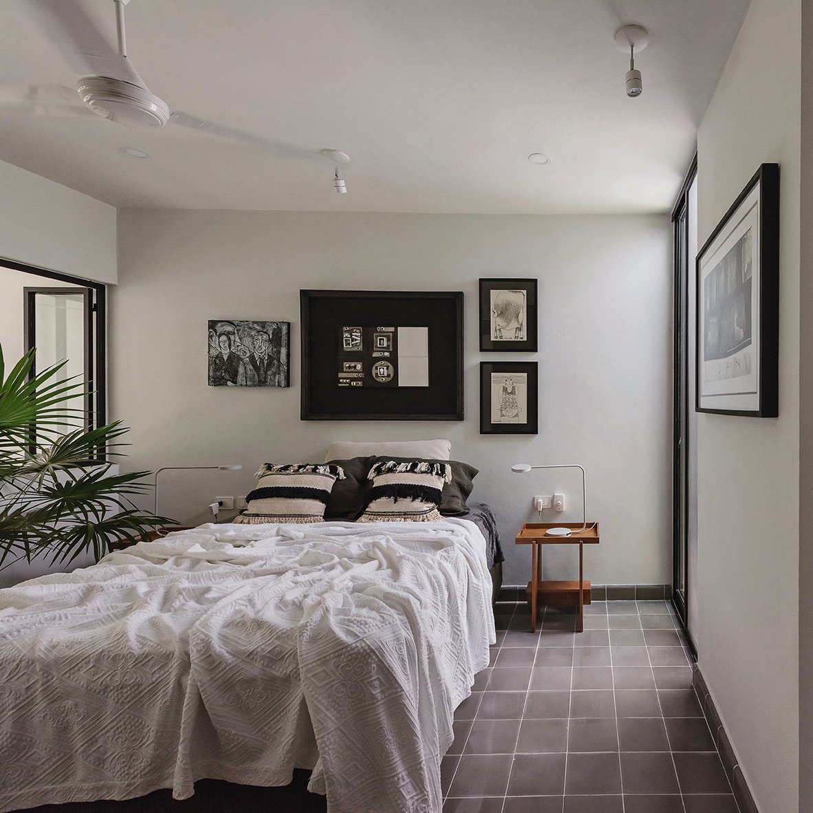 maison mexicaine chambre déco noir blanche