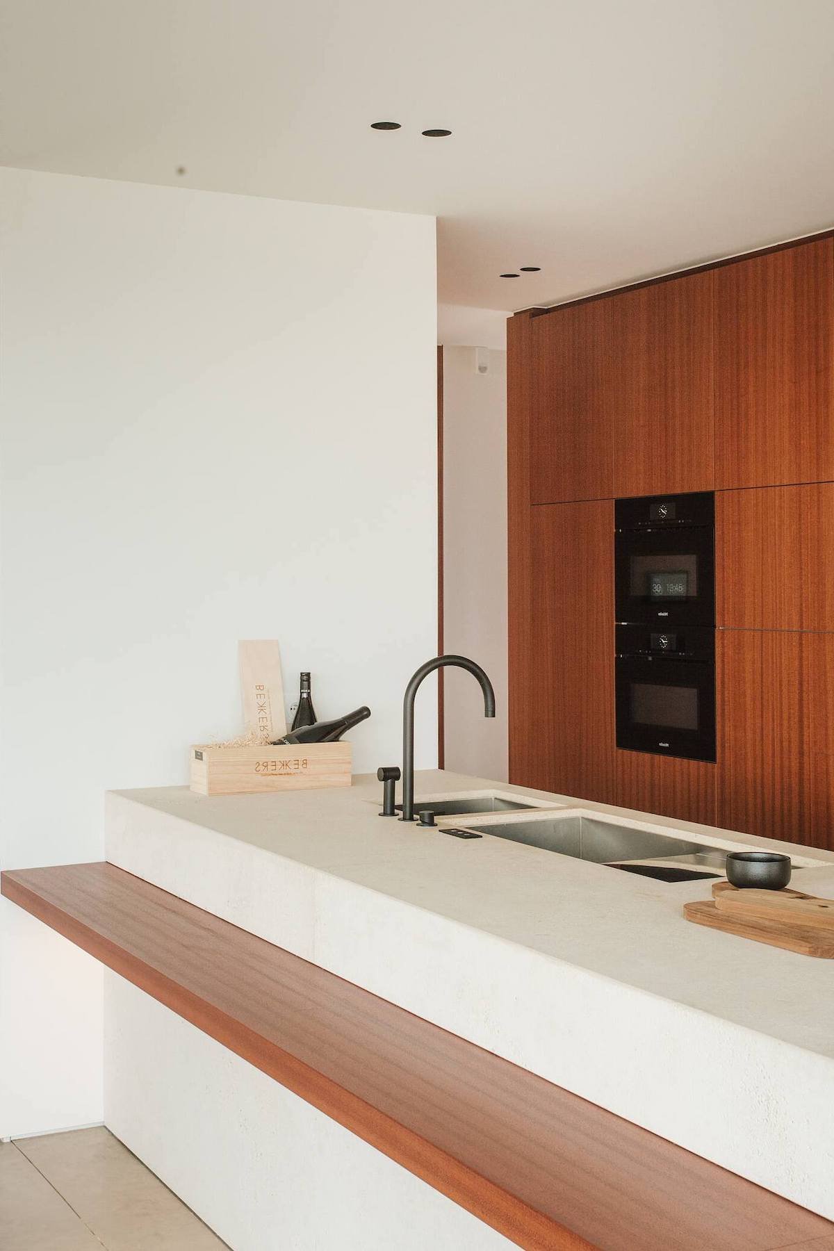 implantation cuisine double i ilot avec bar lavabo