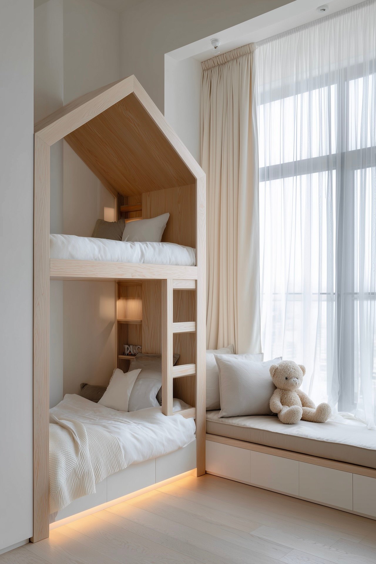 lit cabane superposé sur-mesure intérieur chambre enfant