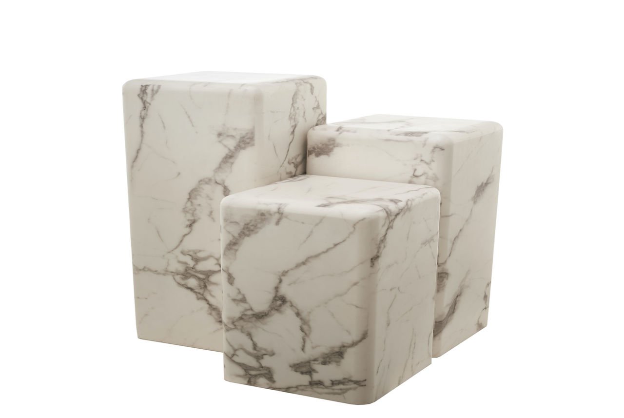 Table marbre piédestal plantes Made in Design