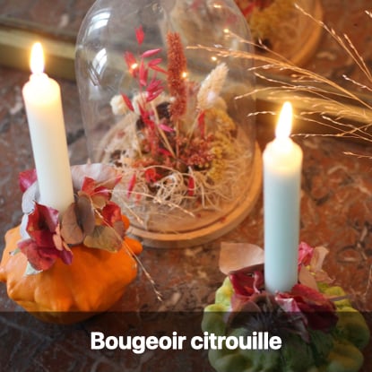 bougeoir courge potimarron fleurs séchees - blog création déco clem atc