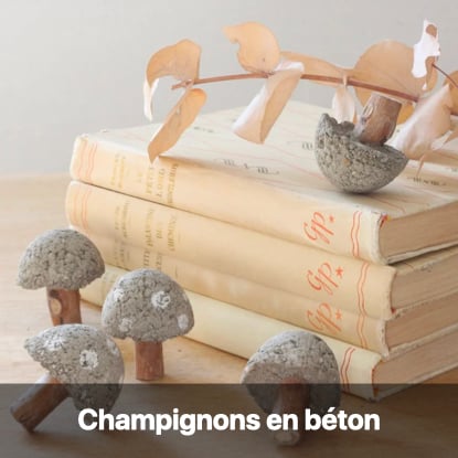 déco champignon béton bois à faire soi-même