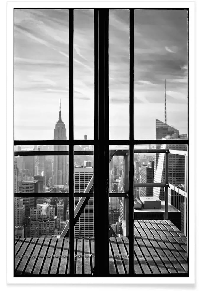 mur de cadre idée affiche deco noir et blanc ville