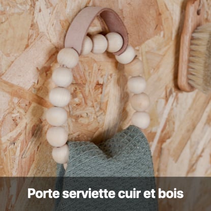 porte-serviette perles bois - blog création déco diy clem