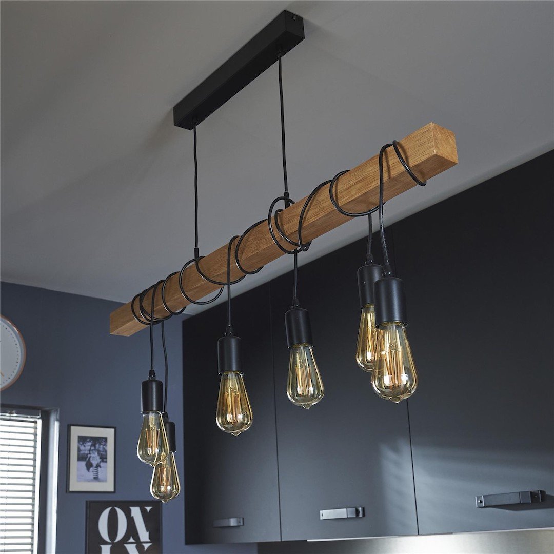 suspension bois laiton metal deco intérieure industrielle