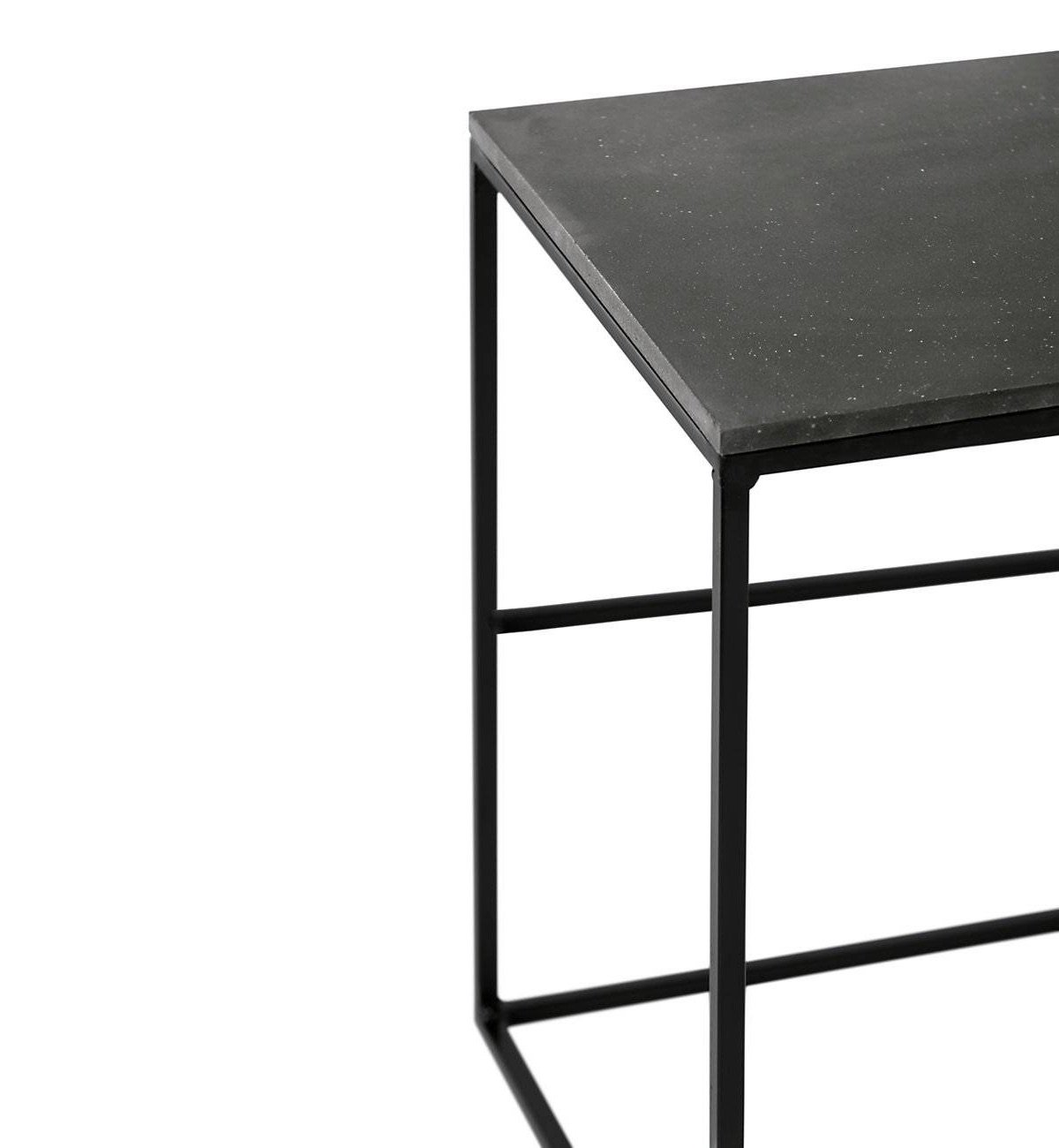 table meuble éco-conçu plateau sable recyclé effet pierre terrazzo