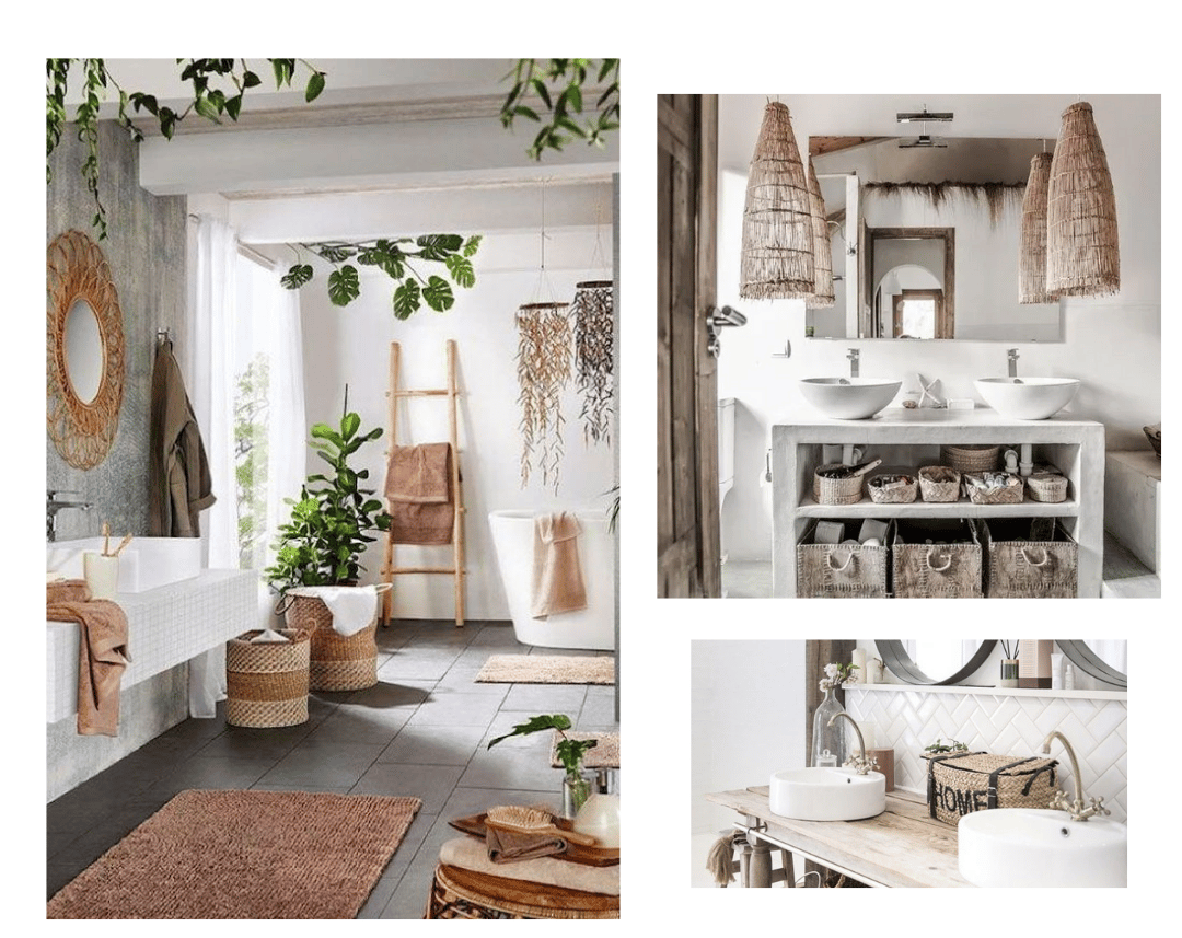 salle de bains bohème bois nature