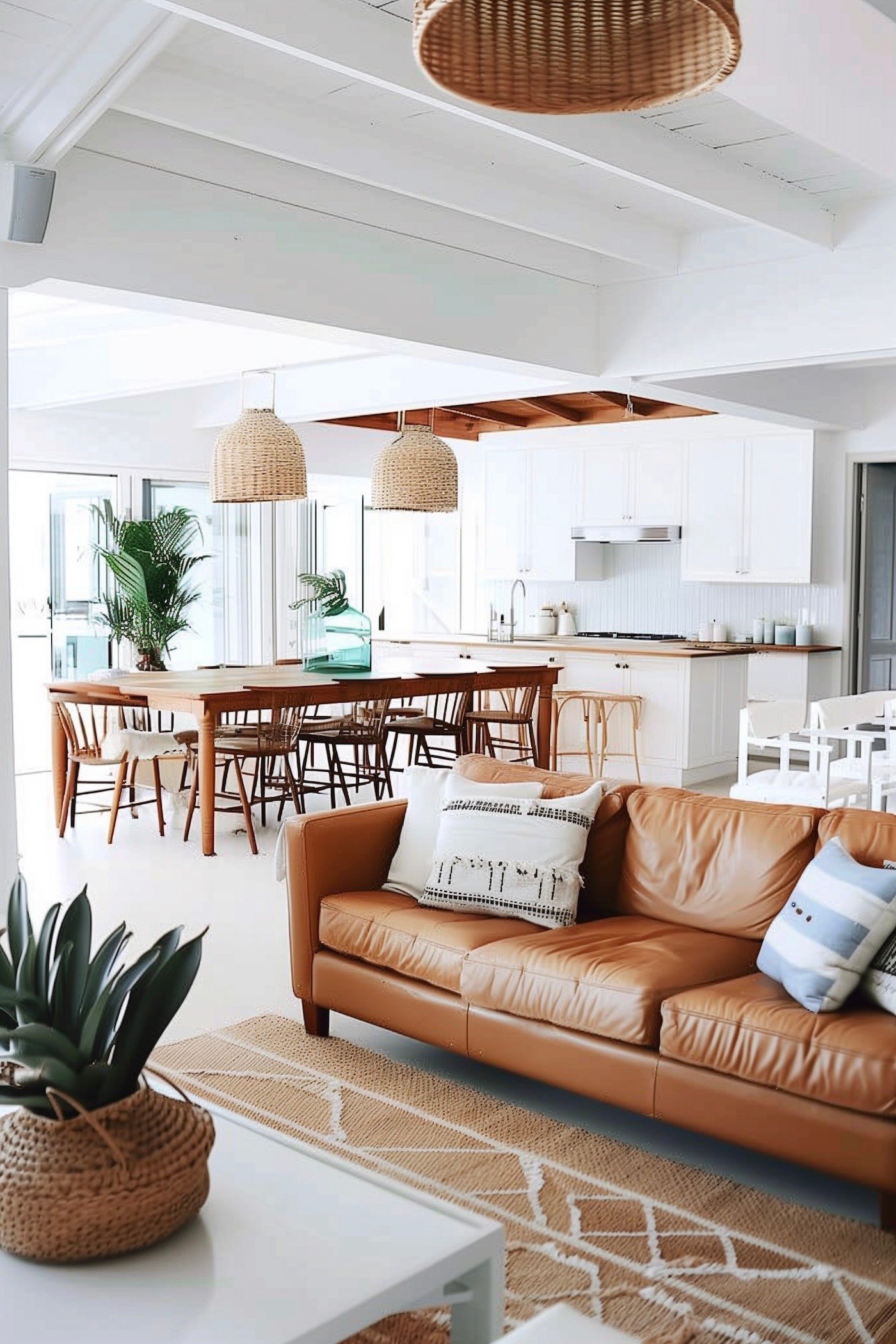 conseil aménager salon 30 m2 style bord de mer chic