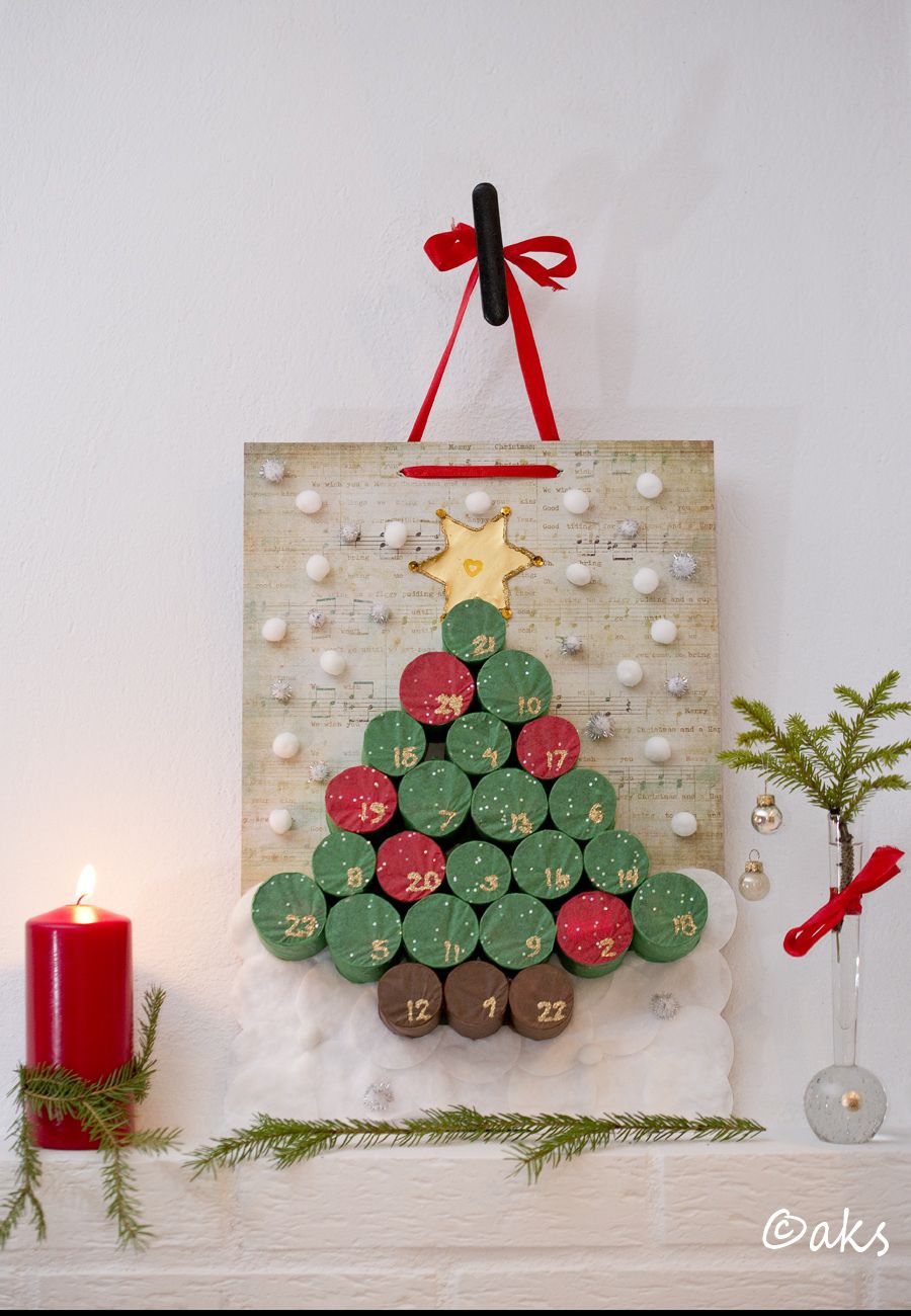 calendrier de l'avent carton deco noel intérieure
