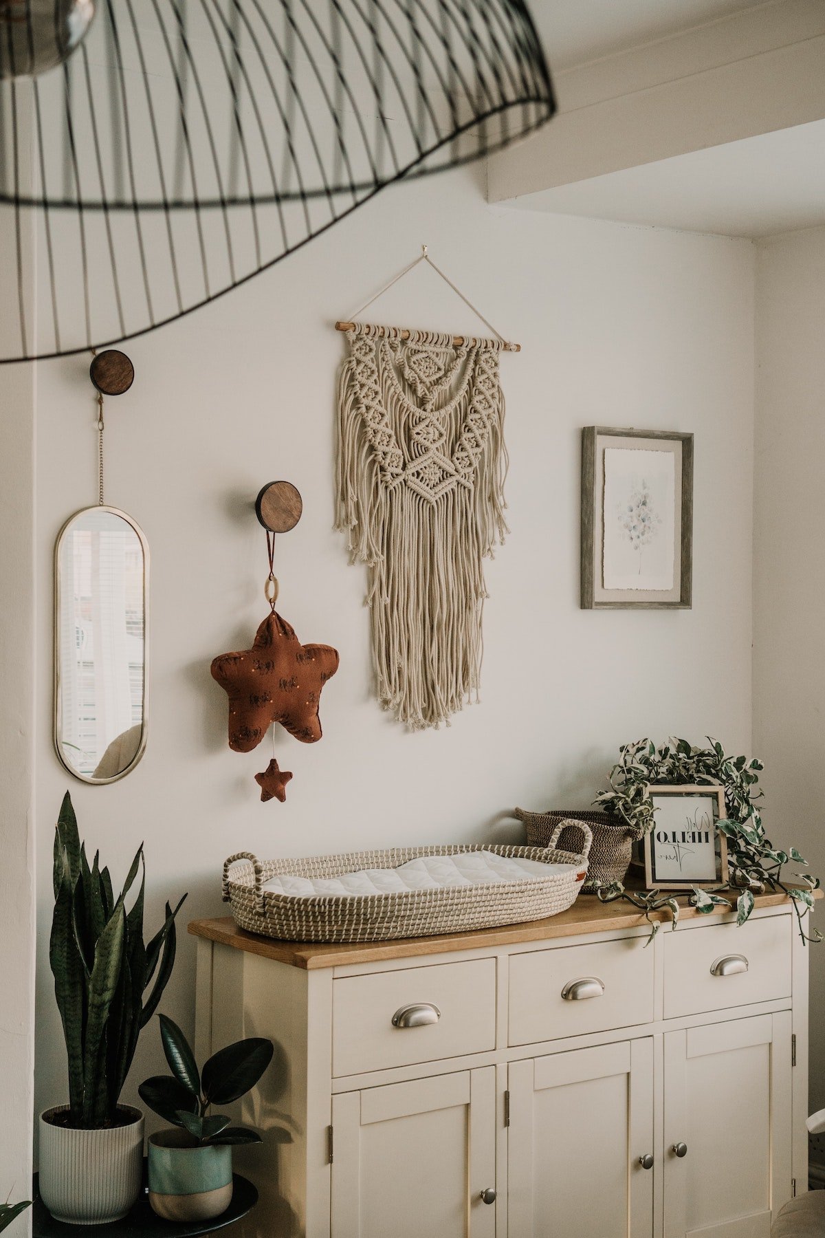 chambre bébé déco bohème panier à langer