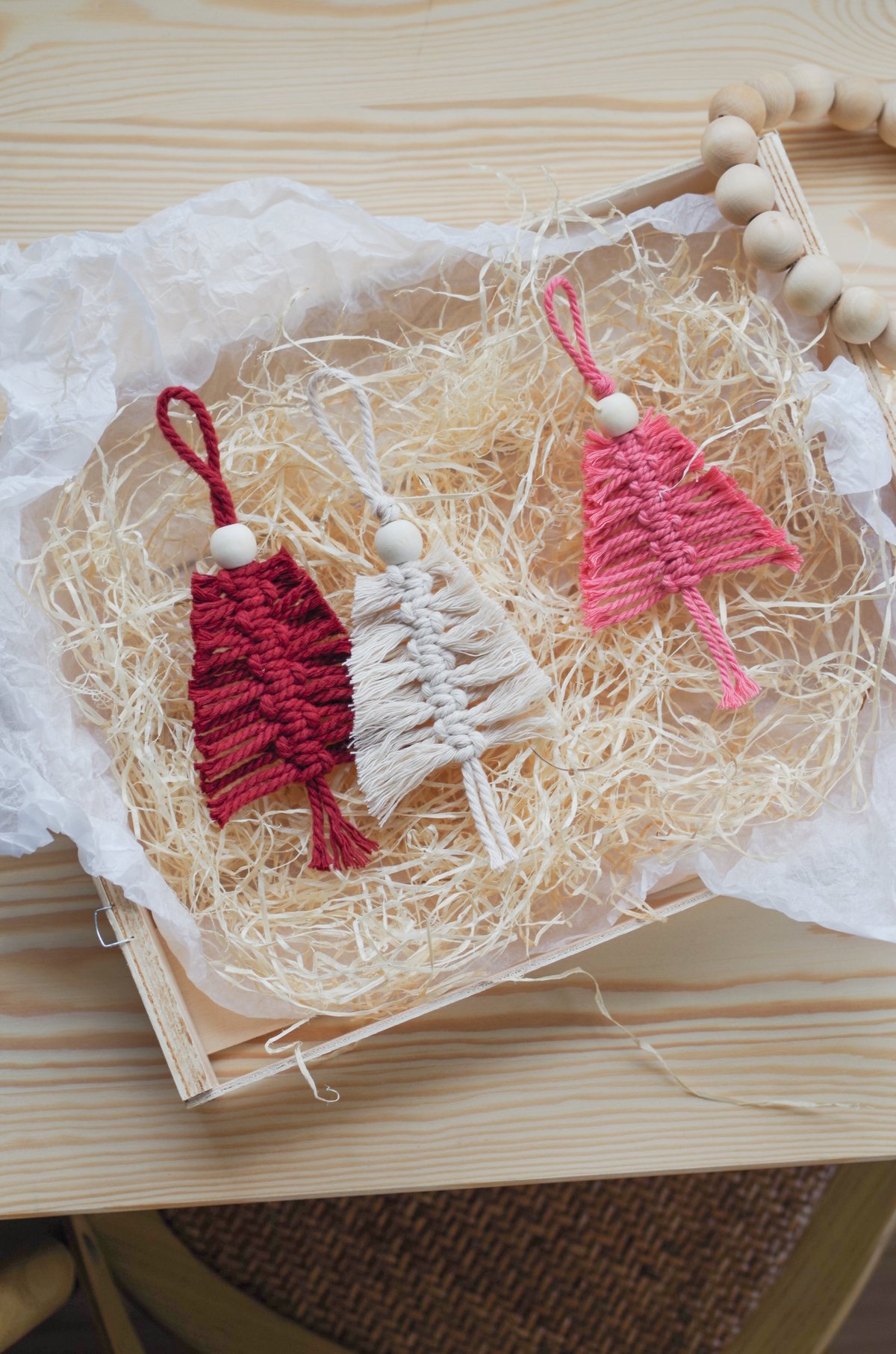 diy suspension sapin macramé Noël