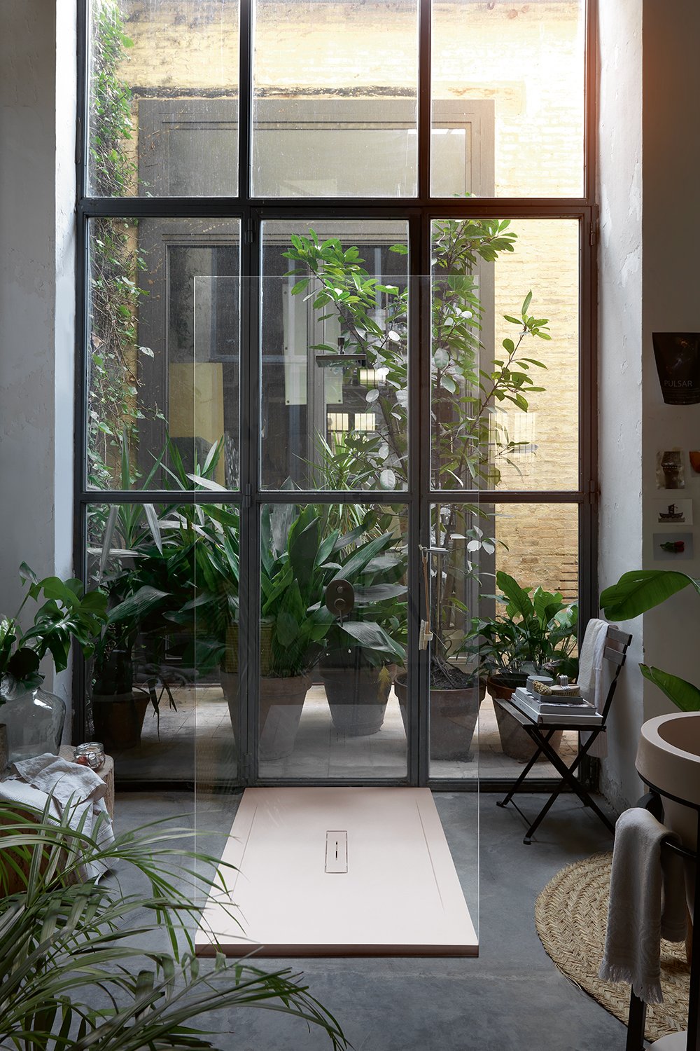 douche invisible thème jungle déco plante verte