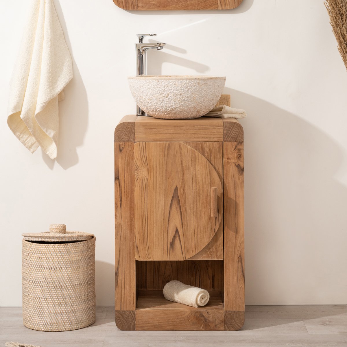 lave-main design bois massif rangement