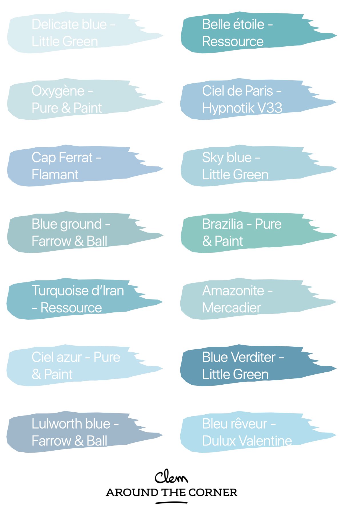 Nuancier peinture murale bleu clair glacier écologique pastel