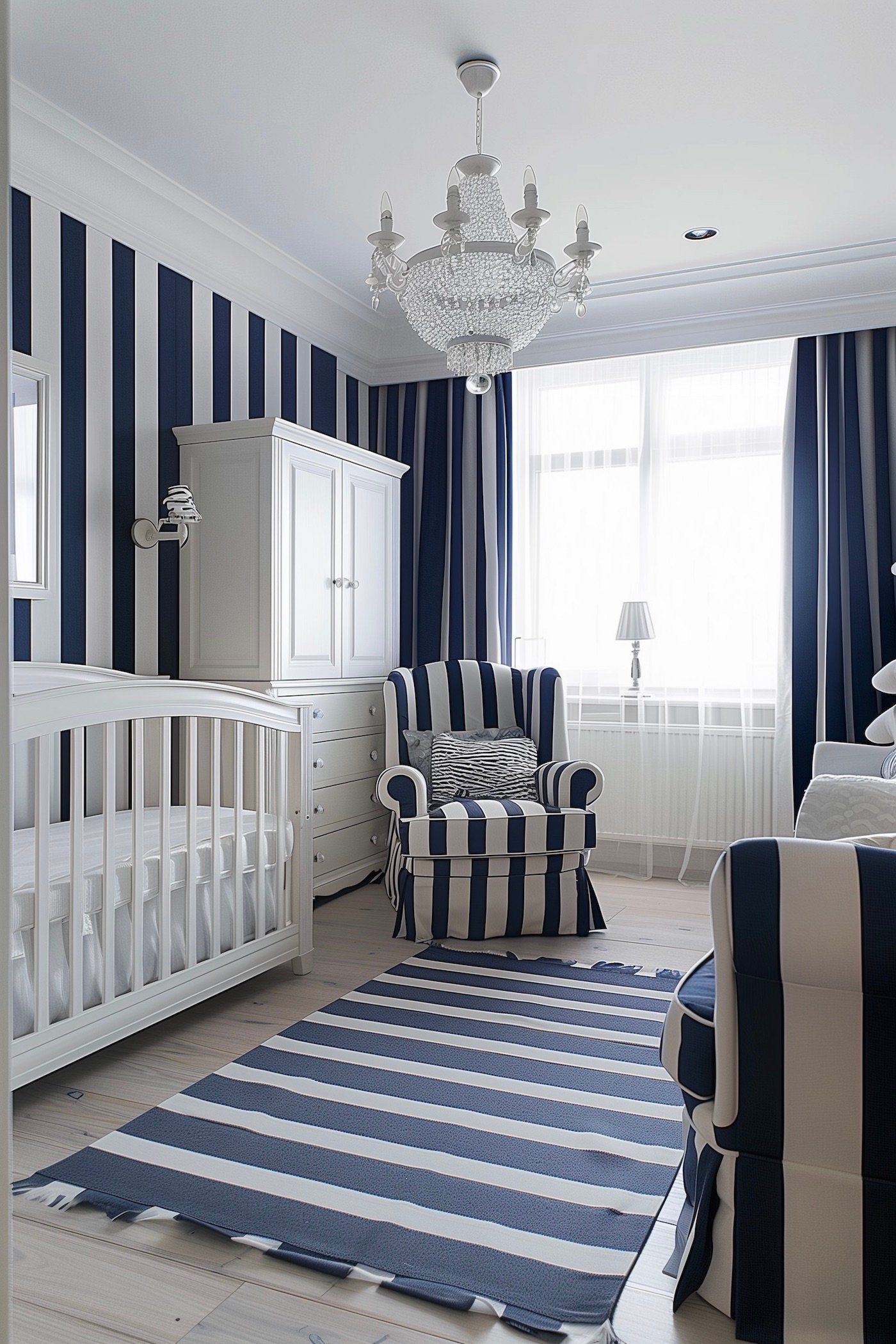 décoration papier-peint rayures style classique chic américain