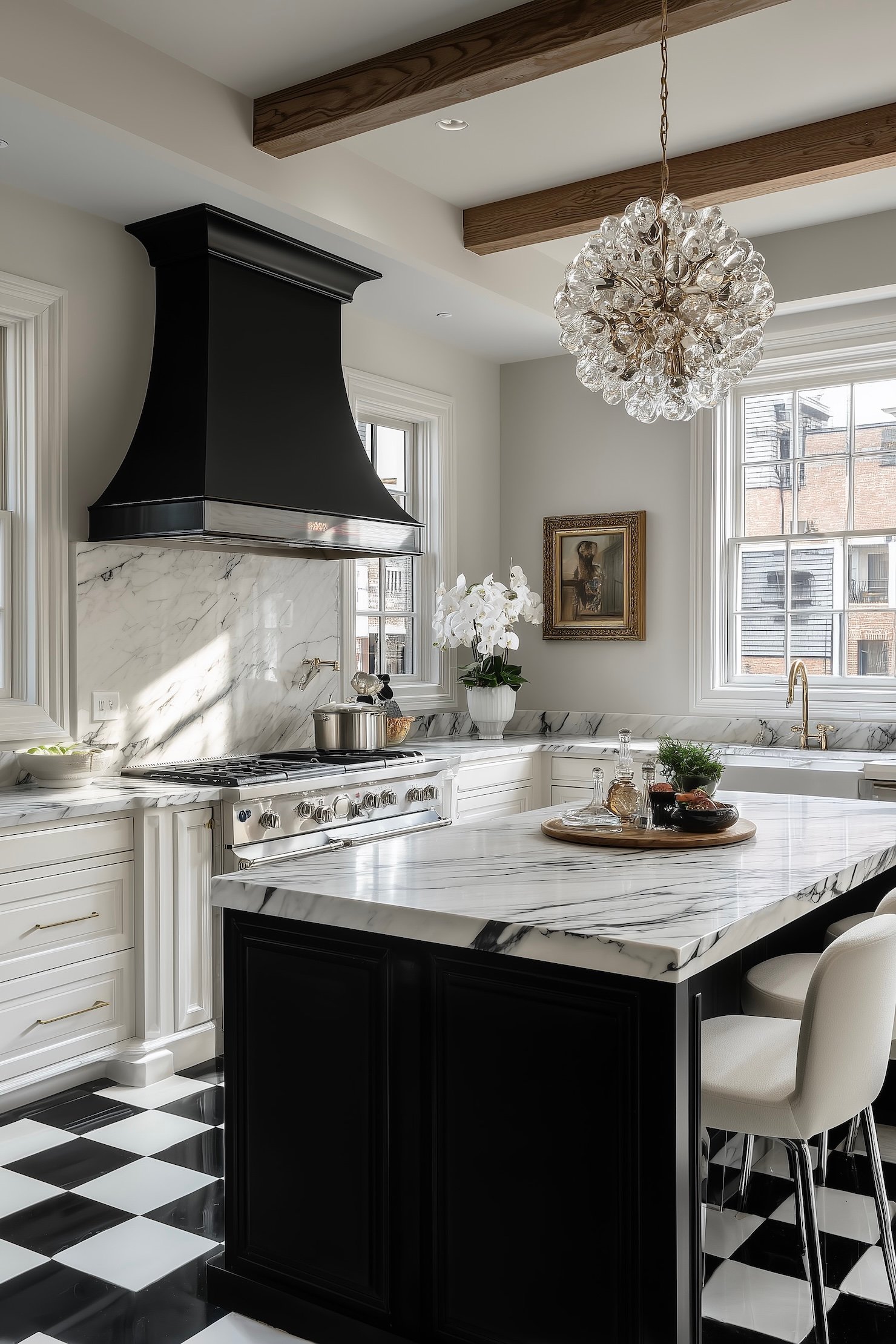 repeindre hotte vintage métallique en noir