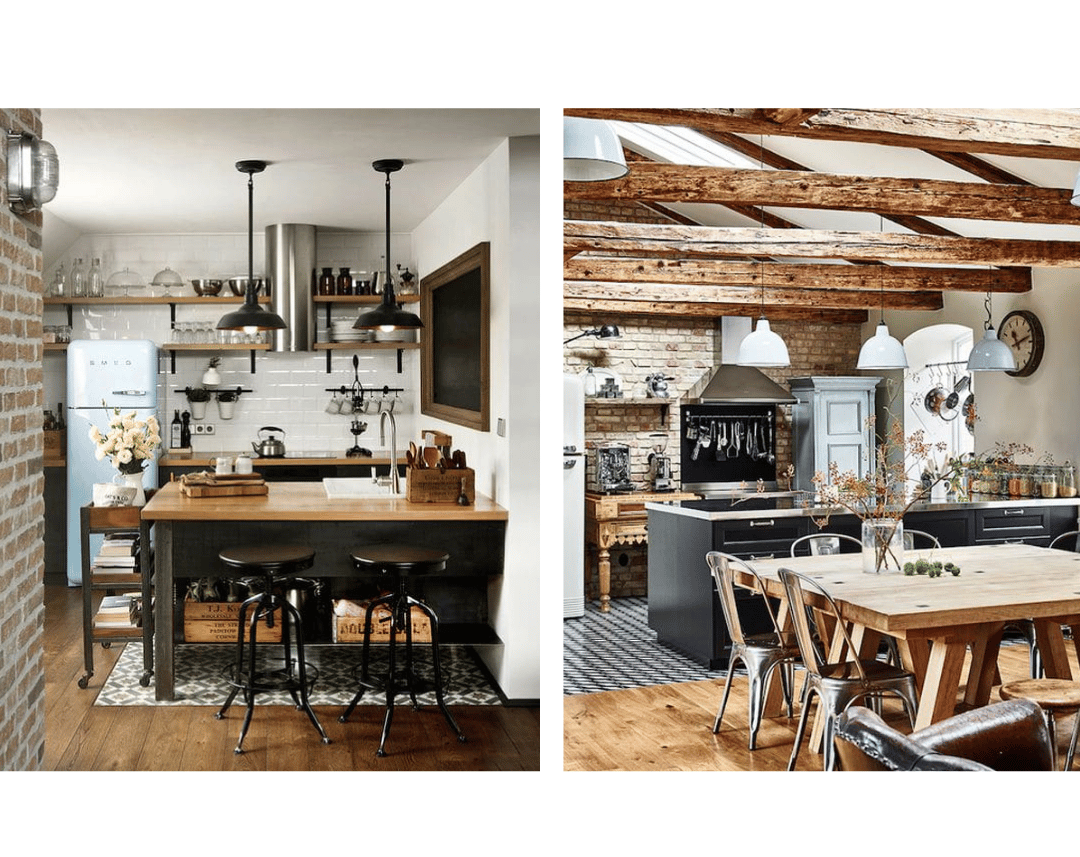 Tendance déco campagne industriel mélange matière