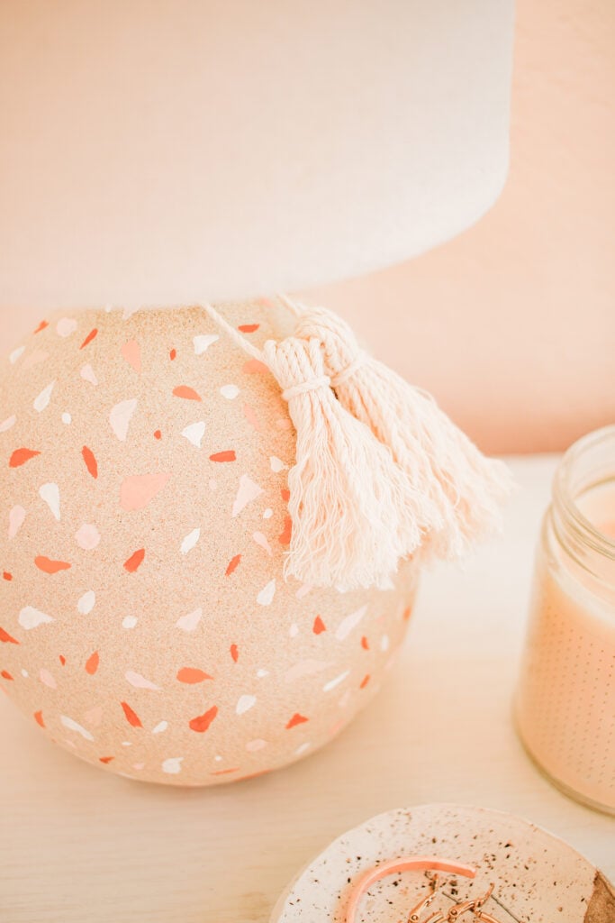 DIY terrazzo couleur pastel lampe fait maison deco chambre