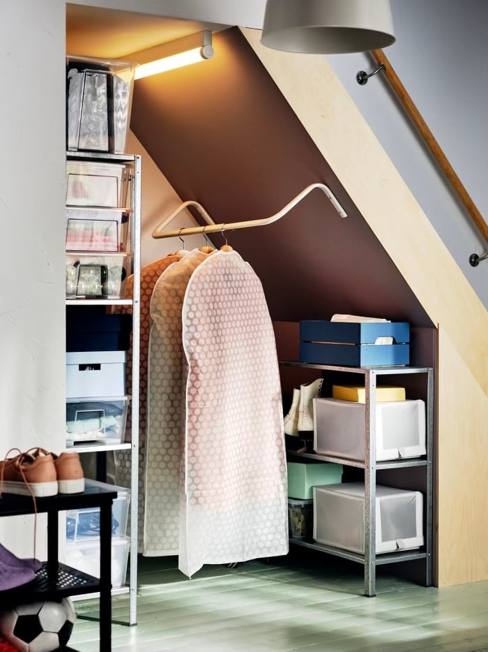 astuce dressing malin sous pente penderie design pas cher